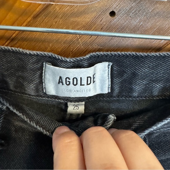 Agolde Black Distressed Women's Straight Leg Jeans Size 25 - Picture 2 of 4